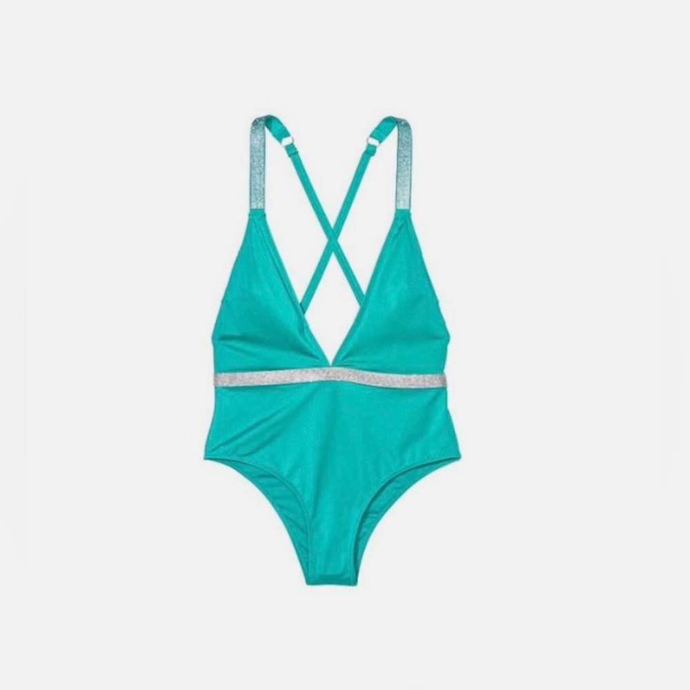 Victoria’s Secret Shine Strap Plunge One-piece Swimsuit (L)